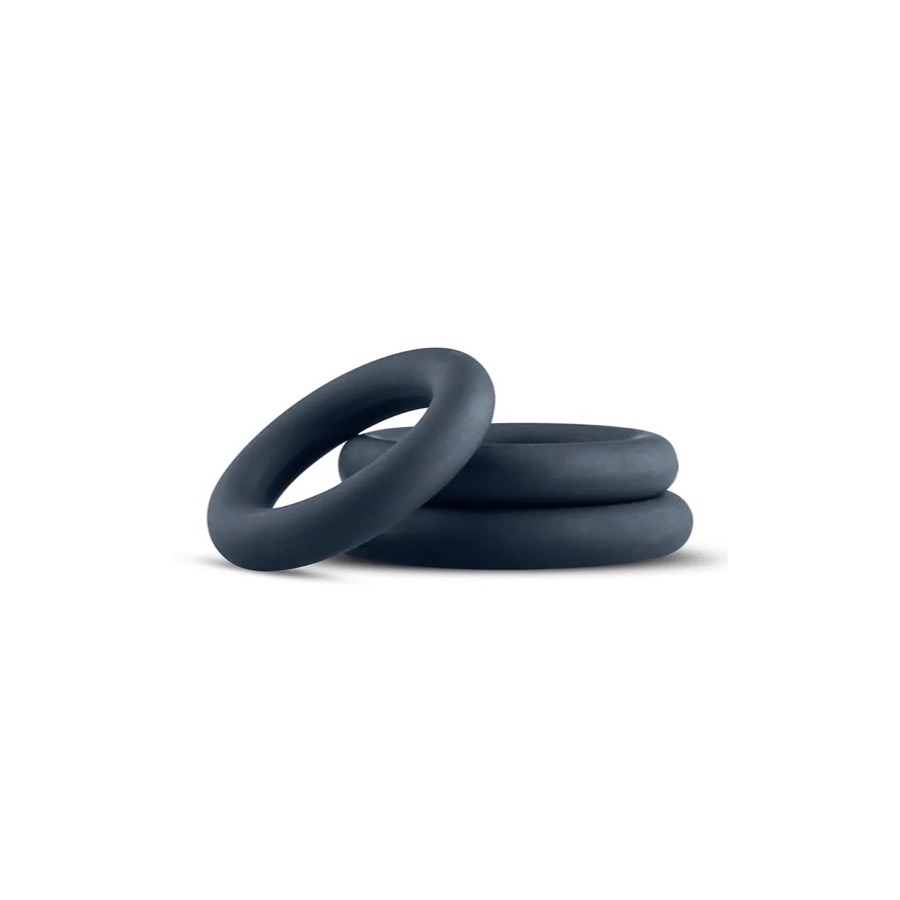 Boners 3-Piece Cock Ring Set Grey Penisringar paket — produktbild