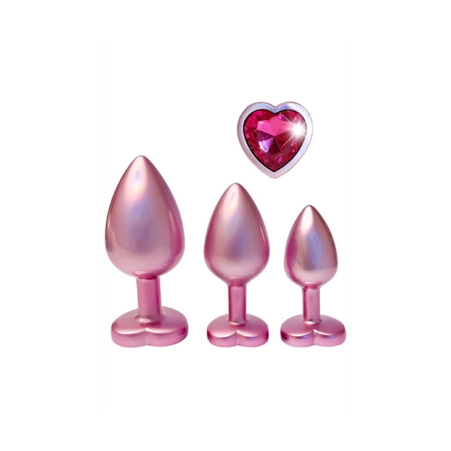 Dream Toys Gleaming Love Pearl Plug Set Pink Analpluggar paket — produktbild