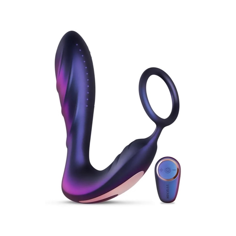 Hueman Black Hole Anal Vibrator With Cockring Prostatavibrator med — produktbild