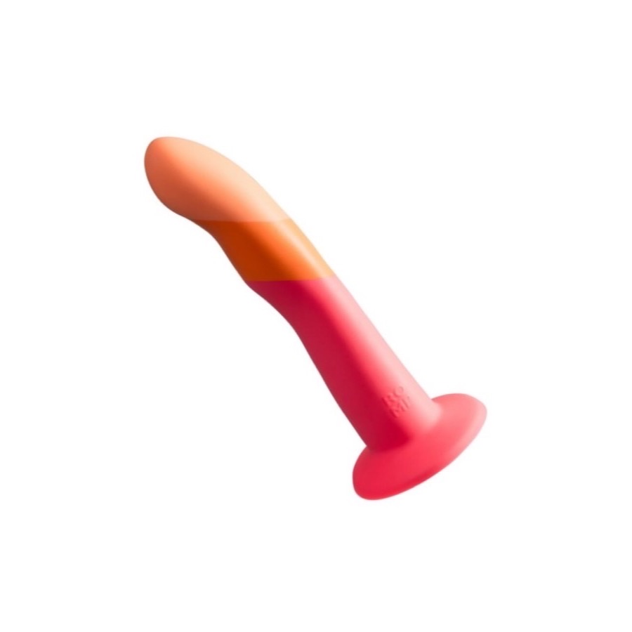 ROMP Dizi: slät dildo i korall och rosa med sugpropp