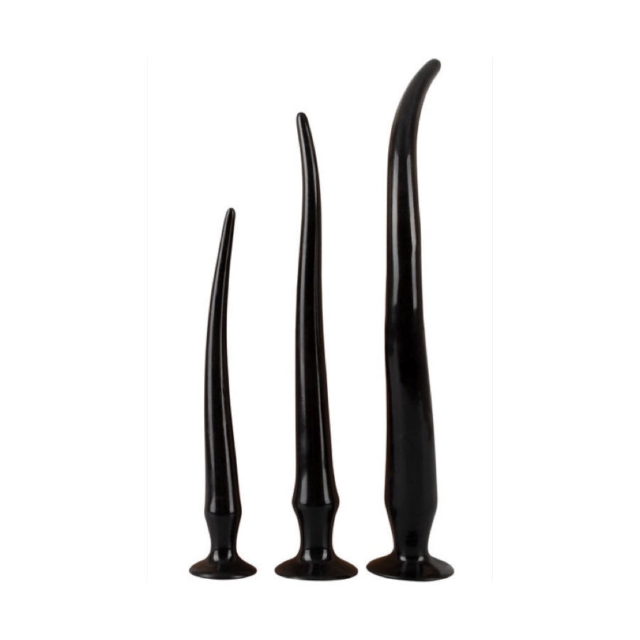 You2Toys Super Long Flexible Butt Plug Set Black Extra lång analdildo — produktbild